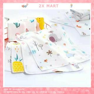 Túi 10 Khăn sữa 2 lớp 100% sợi tre siêu mềm. Khăn mặt, khăn quàng - 2X MART