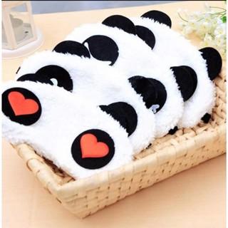 Miếng Bịt Mắt Ngủ Bằng Vải Nhung Lông Thiết Kế Hình Gấu Trúc Siêu Dễ Thương