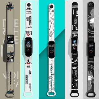 Dây Đeo Silicon Họa Tiết Hoạt Hình Cho Đồng Hồ Thông Minh Xiaomi Mi Band 5 4 3 Miband 5 6
