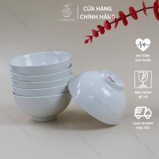 Bộ bát ăn cơm 6 chén cơm sứ trắng sạch không bám mùi