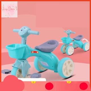 Xe đạp ba 3 bánh có bàn đạp chòi chân thăng bằng cho bé tập đi có nhạc