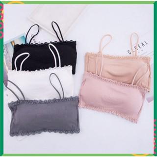 Áo quây 2 dây len tăm sexy có đệm mút mỏng 8033 Bra nữ kiểu Croptop mặc hở vai lưng dáng hàn quốc FSHOPP5