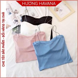 Áo bra Croptop Cotton 2 dây mảnh sợi bún freesize FLA52