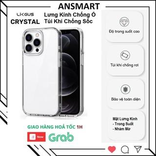 Ốp IPhone Likgus Lưng Kính Trong Suốt Viền Dẻo Chống Sốc Siêu Bền Không Ố Màu Cho IPhone 7plus/x/xsmax/11/12/13/14promax