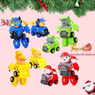 Đồ chơi biến hình biệt đội xe những chú chó cứu hộ Paw Patrol đồ chơi lắp rap robot siêu nhân biến hình 2in1