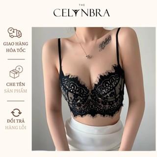 Áo bra ren nâng ngực 2 dây dáng croptop có gọng mút kiểu dáng xuyên thấu - AL30