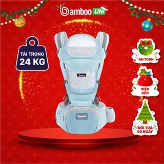 Địu em bé Bamboo Life BL032 nhiều tư thế cho bé trợ lực, đa chức năng có ghế chống gù siêu nhẹ cho trẻ em