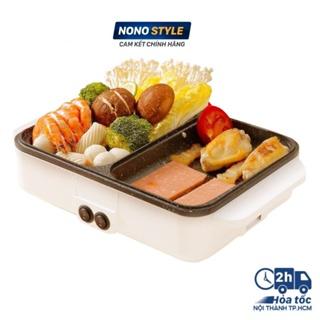 Nồi Lẩu Nướng Đa Năng 2 trong 1 - Bếp Lẫu Nướng 2 Ngăn Tiện Ích - Khay Chống Dính - Bảo Hành 1 Đổi 1